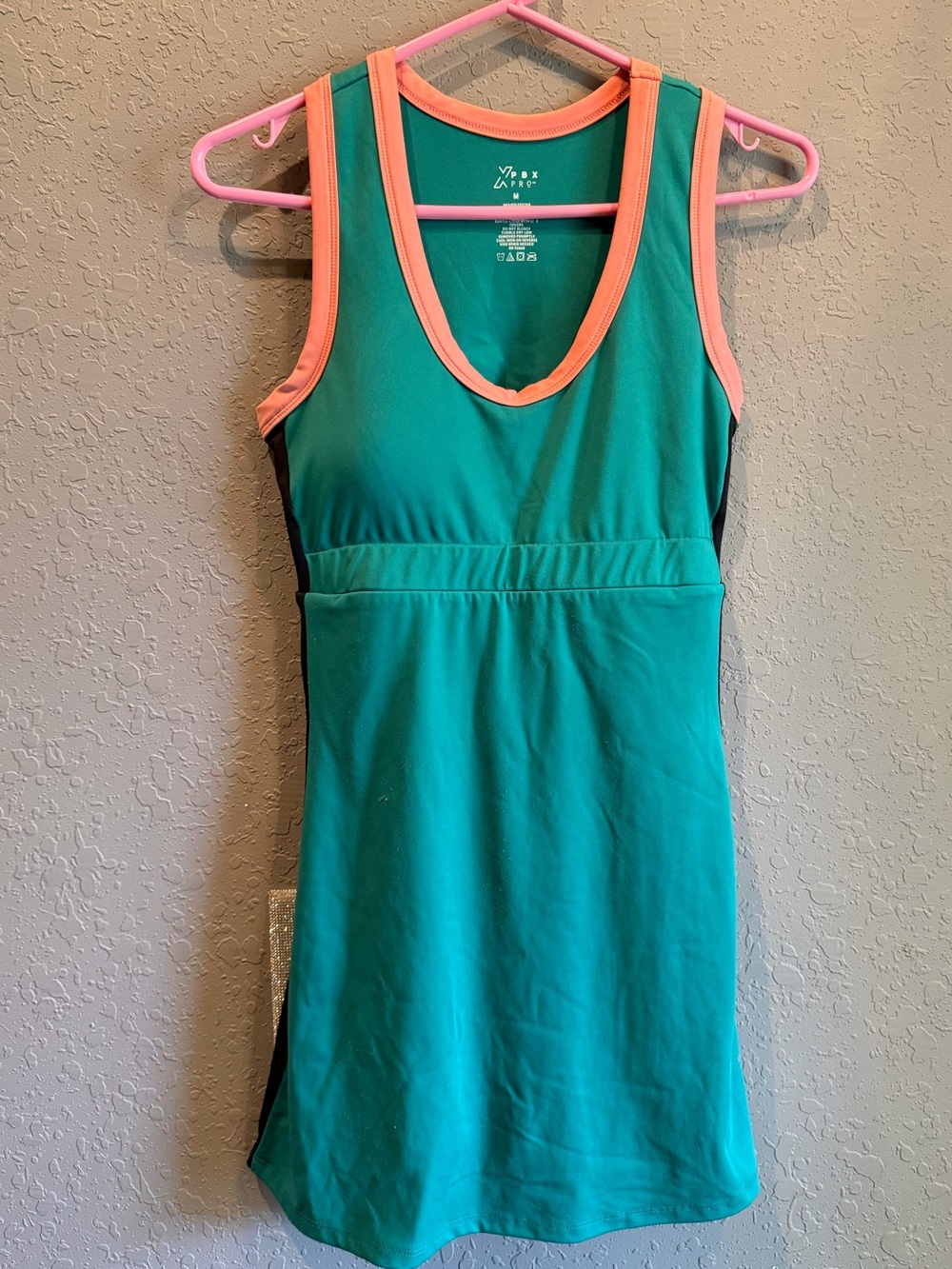 PBX Pro Teal Athletic Dress with Coral and Black Trim